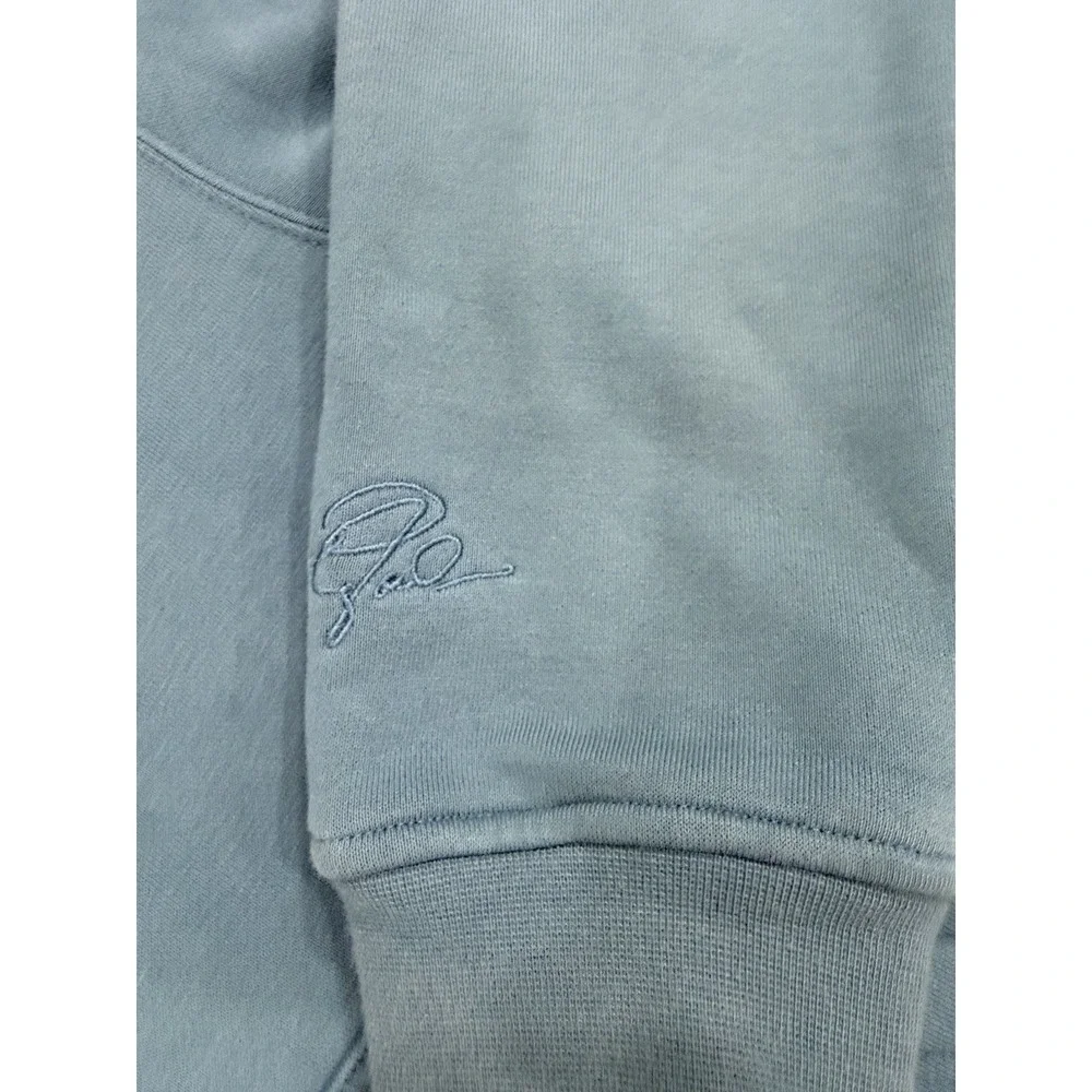 Jordan Blue Full Zip Fleece Hoodie Embroidered Logo Solid Men's Size Medium